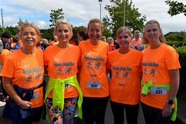 Ladies from STAR Running Club who took part in the Foyle Hospice Female Walk / Run on Sunday morning last. Photograph: George Sweeney. DER2225GS – 005