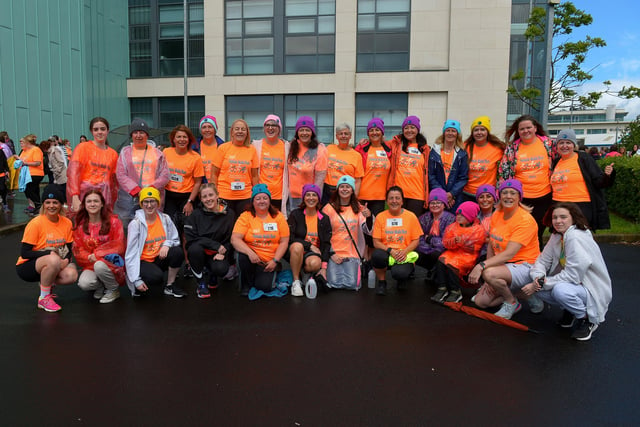 The group from WAVES who took part in the Foyle Hospice Female Walk / Run on Sunday morning last. Photograph: George Sweeney. DER2225GS – 001