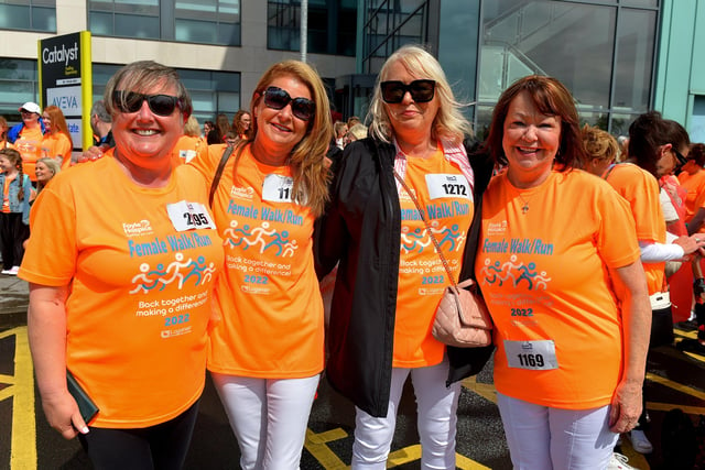 Margaret, Siobhan, Paula and Fedelma Griffiths took part in the Foyle Hospice Female Walk / Run  on Sunday morning last. Photograph: George Sweeney. DER2225GS – 011