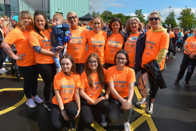 The ‘Original Derry Girls’ took part in the Foyle Hospice Female Walk / Run on Sunday morning last. Photograph: George Sweeney. DER2225GS – 012