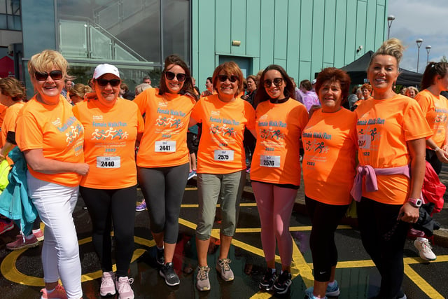 Sisters and nieces from the Pollock family took part in the Foyle Hospice Female Walk / Run on Sunday morning last. Photograph: George Sweeney. DER2225GS – 007