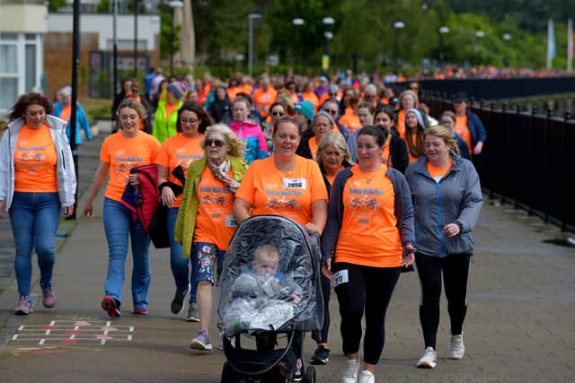 There were hundreds of participants in the Foyle Hospice Female Walk / Run on Sunday morning last. Photograph: George Sweeney. DER2225GS – 018