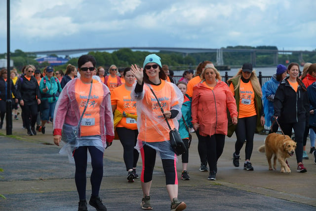 Happy to participate in the Foyle Hospice Female Walk / Run on Sunday morning last. Photograph: George Sweeney. DER2225GS – 021
