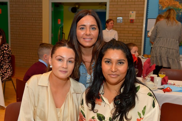 Learning Support Assistants Anna McAllister, Natasha Beagan and Rachel Harkin pictured at the St John’s Primary School 50th anniversary celebrations held on Friday afternoon last. Photograph: George Sweeney. DER2224GS – 058