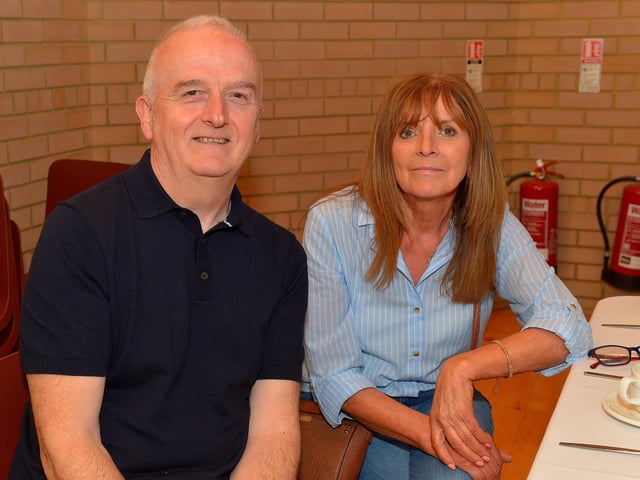 Sean and Margaret McCauley pictured at the St John’s Primary School 50th anniversary celebrations held on Friday afternoon last. Photograph: George Sweeney. DER2224GS – 064