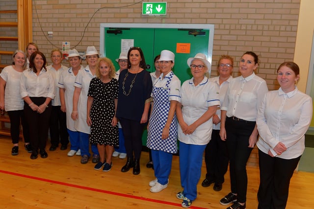 Some of the caterers who provided lunch at the St John’s Primary School 50th anniversary celebrations held on Friday afternoon last. Photograph: George Sweeney. DER2224GS – 065