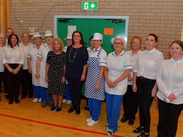 Some of the caterers who provided lunch at the St John’s Primary School 50th anniversary celebrations held on Friday afternoon last. Photograph: George Sweeney. DER2224GS – 065