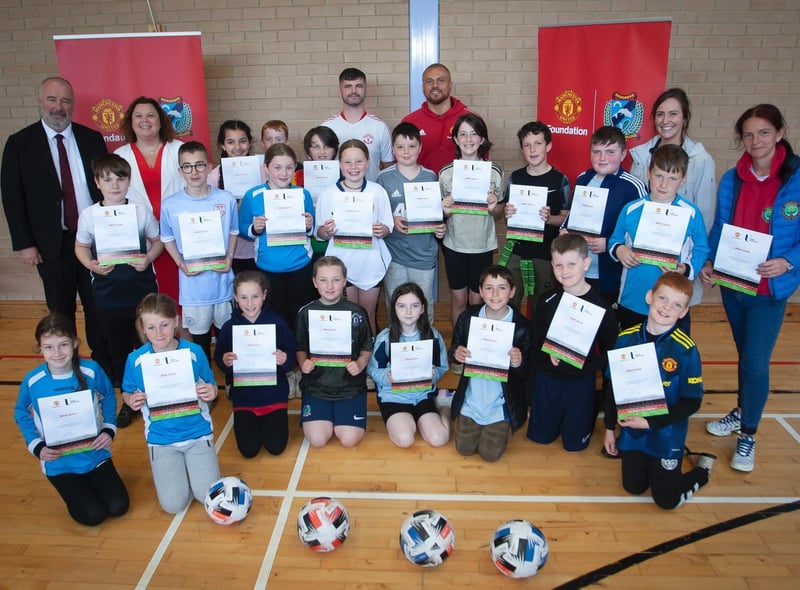 Oakgrove Primary School pupils pictured after receiving their certificates on Friday morning. Picture by Jim McCafferty Photography