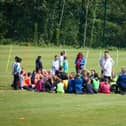 Schoolchildren from Drumahoe, Oakgrove, St. Oliver Plunkett and Ebrington Primary Schools taking part in Friday's event at Oakgrove Integrated College. Picture by Jim McCafferty Photography