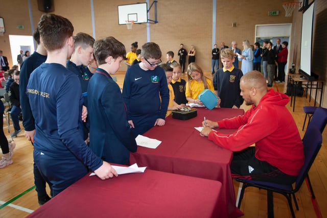 Manchester United's treble winning legend Wes Brown signing autographs. Picture by Jim McCafferty Photography