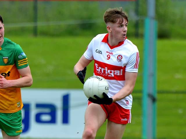 CRUCIAL SCORE . . . Ruairi Forbes was in superb form against Cork, hitting a crucial point within seconds of the second half restart. (Photo: George Sweeney)