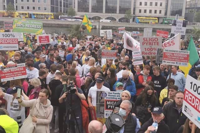 Homeowners, headed by those from Donegal, took to the streets to demand a fair scheme.