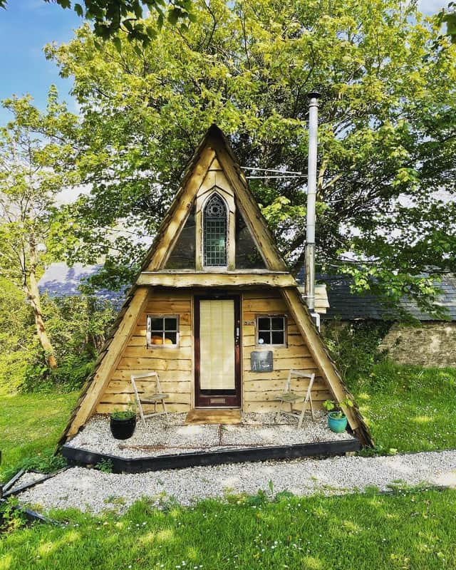 The A Frame houses Keith made with family and friends from re-used materials.
