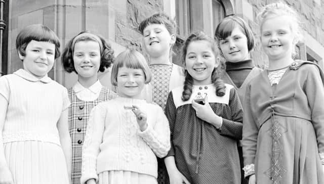 1967... These entrants did well in the girls’ solo. From left: Mona McCloskey, Maud Grant, Siobhan O’Hara, Bernadette Murray, Mary Kelly, Eloise Foster and Rosemary Crossan