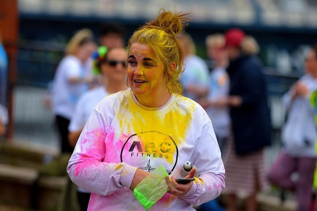 Participant in the ARC Fitness Father’s Day Colour Dash held on Sunday afternoon last at Destined, Foyle Road. Photograph: George Sweeney.  DER2226GS – 001