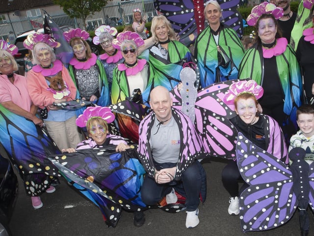 A section of the Old Library Trustâ€TMs representatives at Fridayâ€TMs Creggan Carnival Parade.