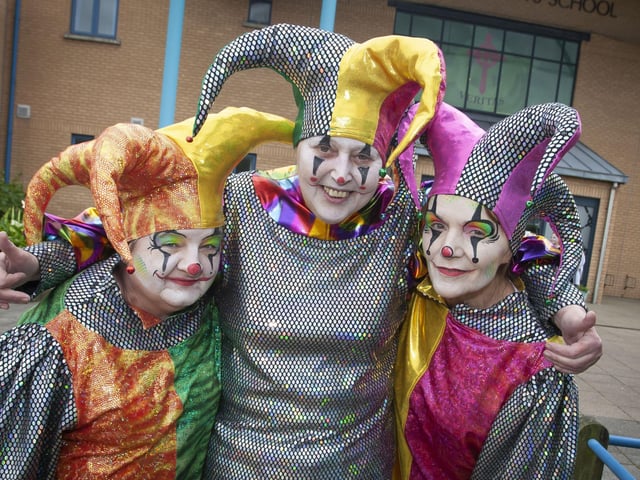 Corned Beef Womenâ€TMs Group members Paula Friel, Christine Moran and Ka McLaughlin all ready to go from St. Josephâ€TMs Boys School on Friday.
