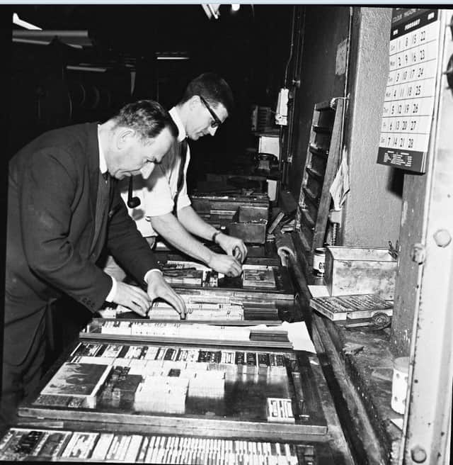 Tom Cassidy (editor) and Noel McBride (compositor) hard at work putting together an edition of the Journal in the mid-1960s.