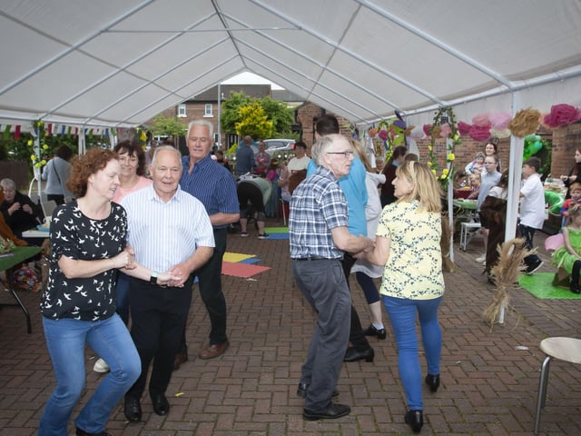 Some of the dancers joining in during Wednedayâ€TMs The Big Lunch festivities.