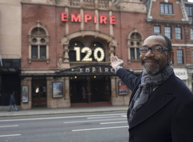 Sir Lenny Henry, outside the Hackney Empire