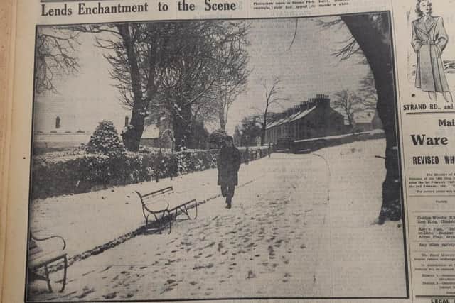 A man strolls through Brooke Park as the big freeze begins to grip Ireland back in 1947.