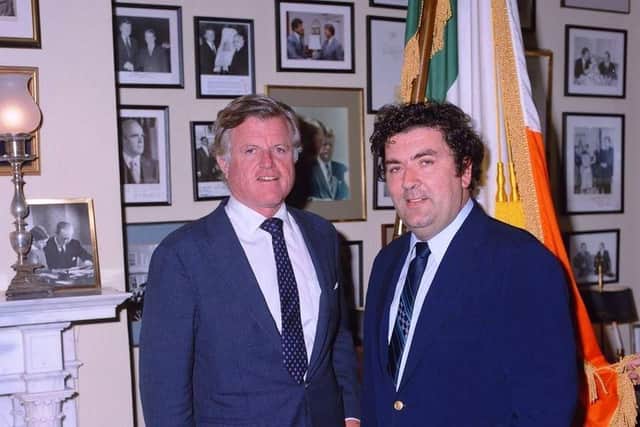Ted Kennedy and John Hume in the United States in the 1980s.