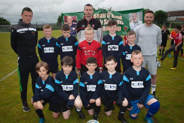 St. John's PS B who took part in the Sean O'Kane Primary Schools Perpetual Cup at St. Joseph's Boys School on Tuesday last.