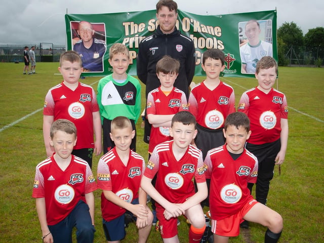 Holy Child PS who took part in the Sean O'Kane Primary Schools Perpetual Cup at St. Joseph'TMs Boys School on Tuesday last.