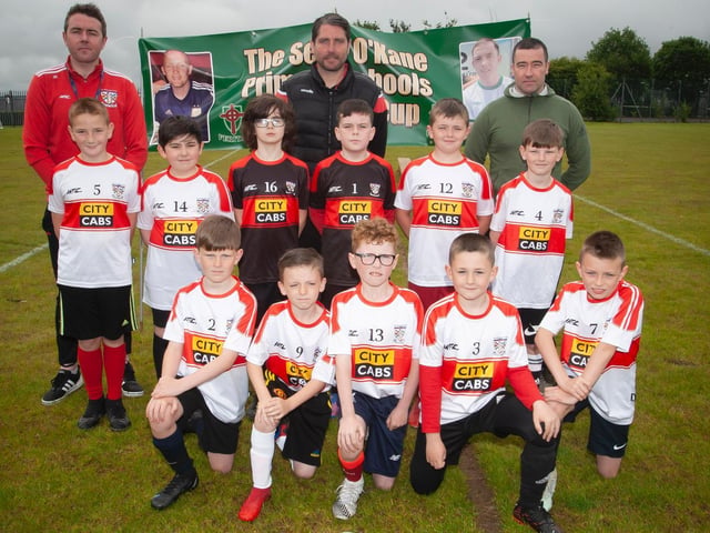 St. Eugene's PS who took part in the Sean O'Kane Primary Schools Perpetual Cup at St. Joseph's Boys School on Tuesday last.