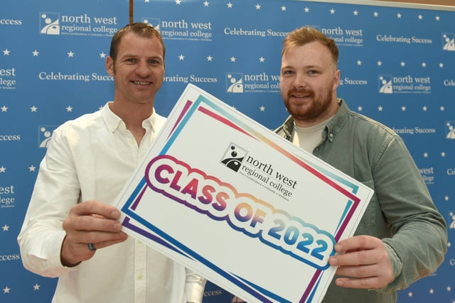 Paul Quigley and Karl Donaghy pictured during North West Regional College's Best in FE celebrations.
