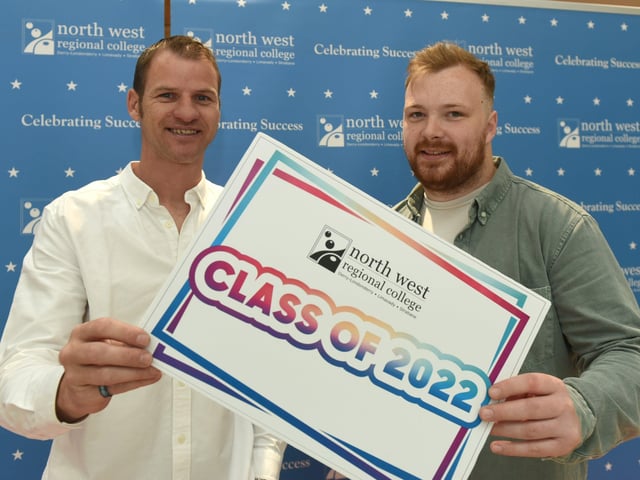 Paul Quigley and Karl Donaghy pictured during North West Regional College's Best in FE celebrations.