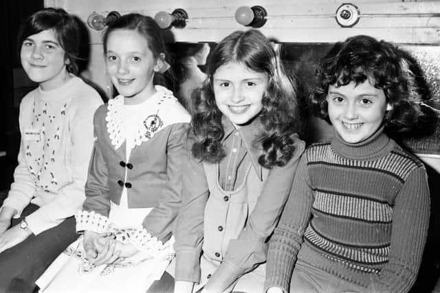 1976... From left are Anne Marie Joyce, first in violin solo (u-12), Marie Wilson, first in any set dance (u-12), Grainne Donnelly, first in woodwind solo (u-16) and Nuala Bryce, first in poetry (u-10).