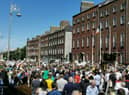 Some of the 20,000 plus strong crowd who travelled to Dublin to demand 100% Redress.