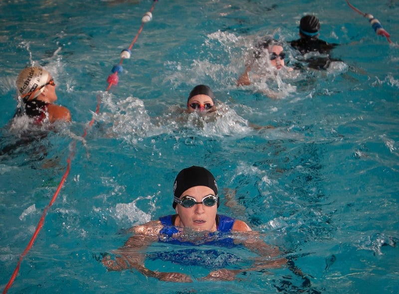 Swimmers half way their time in the pool during Sunday's Triathlon at Templemore. (Photo: Jim McCafferty)