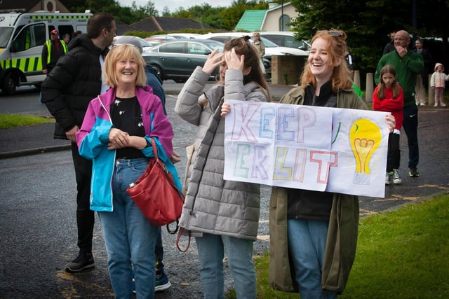 Supporters at Sunday's Triathlon in Templemore offer encouragement at Templemore. (Photo: Jim MCafferty)