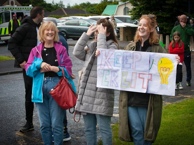 Supporters at Sunday's Triathlon in Templemore offer encouragement at Templemore. (Photo: Jim MCafferty)