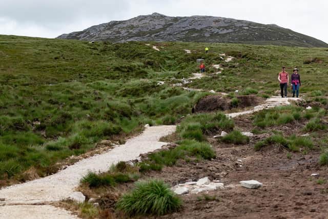A section of  the new path that is currently under construction on Errigal.