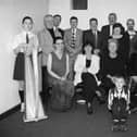 Some of the performers at the Creggan 50th Festival Midsummer Gala Evening held in St. Mary’s Community Centre. Seated, from left, are Mary Crumley, festival organiser, Bernadette McFarland, Teresa Moore, Patricia Mulkeen (The Creggan Belles), and John Peoples, director, St. Mary’s Choir. Back, from left, are Aine McDevitt, Jim McDermott, Pat Lynch, Gerry Doherty, Eddie Kerr, Kevin McCallion, cast of ‘The Walls of Derry’, Cora Baker, producer, Dougal McPartland, Phil McGerigal, Paddy Nash and Declan McLaughlin (Screaming Binlids). At front is Kevin Kerr.