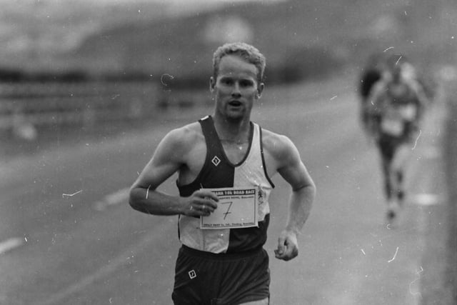Ciaran McDowell, Foyle Valley, on his way to victory in the Buncrana 10k.