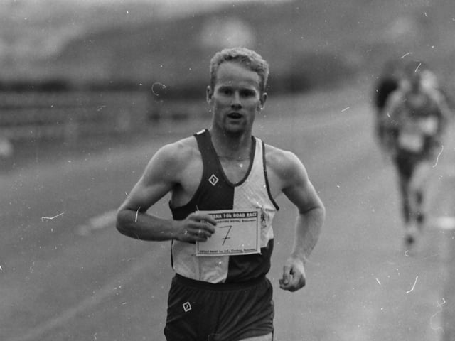 Ciaran McDowell, Foyle Valley, on his way to victory in the Buncrana 10k.