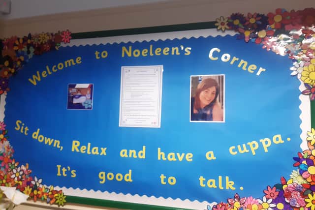 ‘Noeleen’s Corner’ has been decorated with artwork by the pupils.