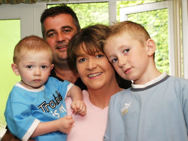 Birthday boy Niall Dickson with his family.