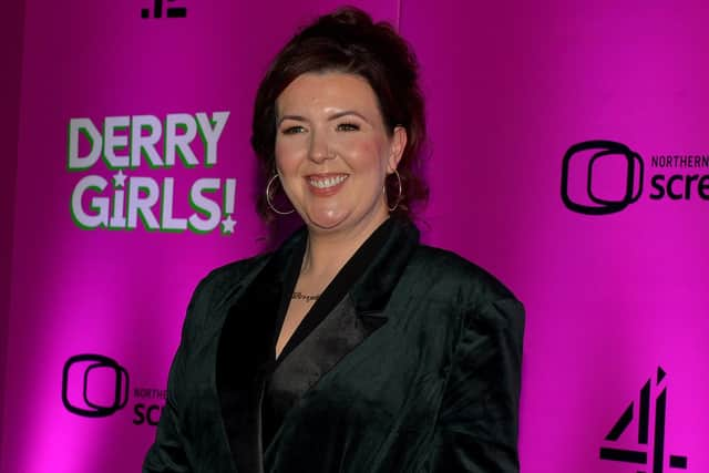 Creator and writer Lisa McGee at the world premiere screening of Derry Girls season 3 in the Omniplex Cinema on Thursday evening last. Photo: George Sweeney.  DER2214GS – 019