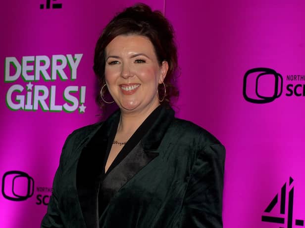 Creator and writer Lisa McGee at the world premiere screening of Derry Girls season 3 in the Omniplex Cinema on Thursday evening last. Photo: George Sweeney.  DER2214GS – 019