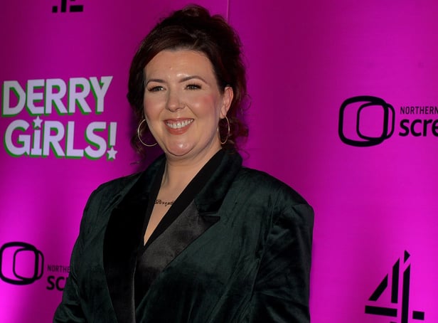 Creator and writer Lisa McGee at the world premiere screening of Derry Girls season 3 in the Omniplex Cinema on Thursday evening last. Photo: George Sweeney.  DER2214GS – 019