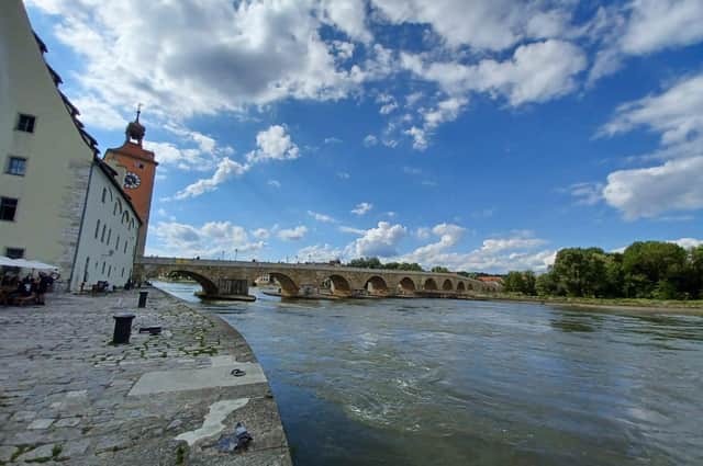 Regensburg on the Danube where Muiredhach Mac Robartaigh flourished in the late 11th century.