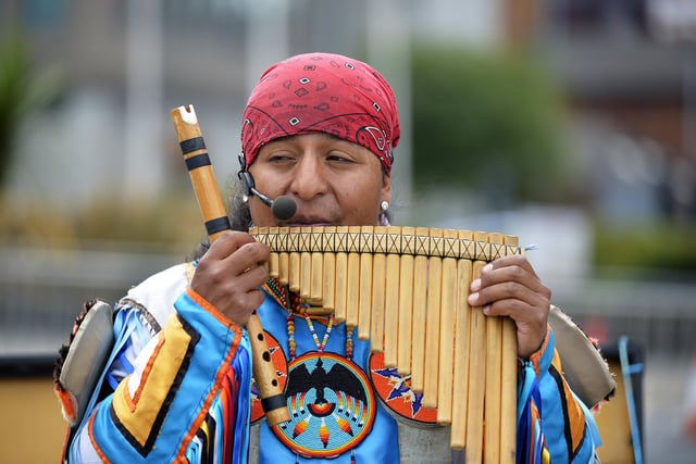 Visitors to Foyle Maritime Festival last week were entertained by the sound of the Andean Chromatic Pan Pipes. DER2918GS051