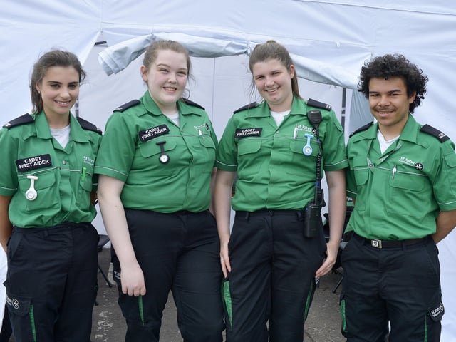 St John’s Ambulance volunteers Dalya, Abby, Faith and Tyrone were on duty at the Foyle Maritime Festival last week. DER2918GS053