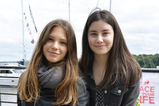 Orla Keogh, from Derry, with her friend Sara Galantuomini, from Tuscany, at the Foyle Maritime Festival last week. DER2918GS054