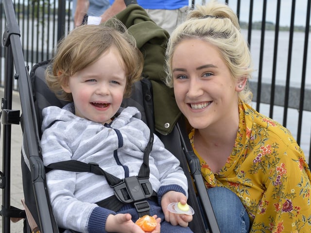Tom Fisher with his big sister Rachel at the Foyle Maritime Festival last week. DER2918GS064